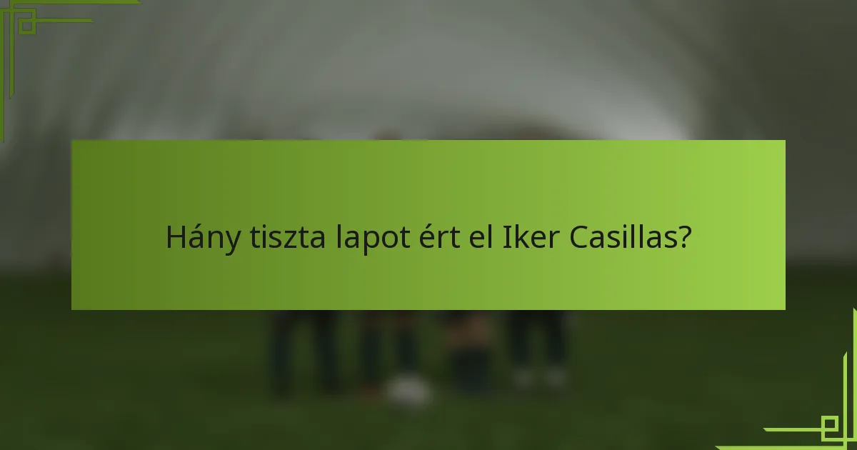 Hány tiszta lapot ért el Iker Casillas?