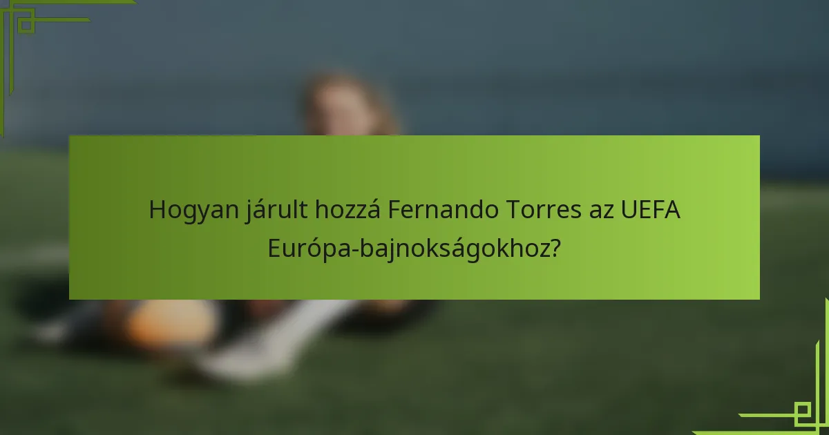 Hogyan járult hozzá Fernando Torres az UEFA Európa-bajnokságokhoz?