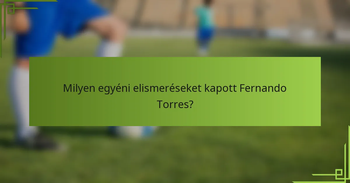 Milyen egyéni elismeréseket kapott Fernando Torres?