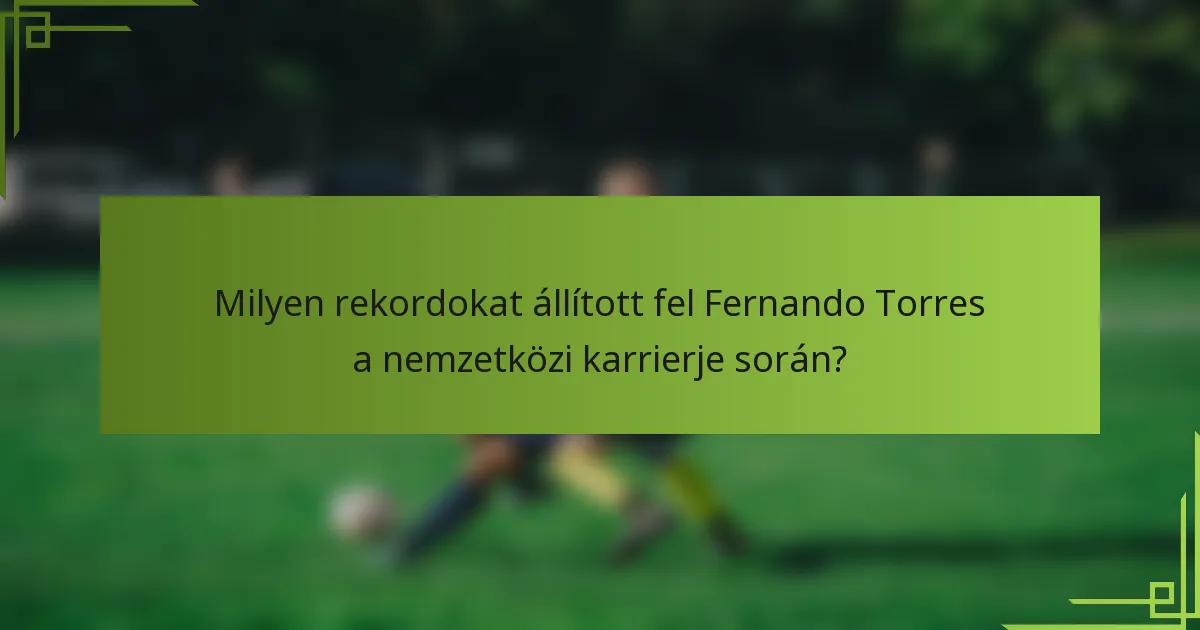 Milyen rekordokat állított fel Fernando Torres a nemzetközi karrierje során?